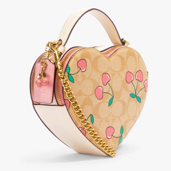 Coach Cherry Charm Heart Color Block Bag - Picture 3 of 13